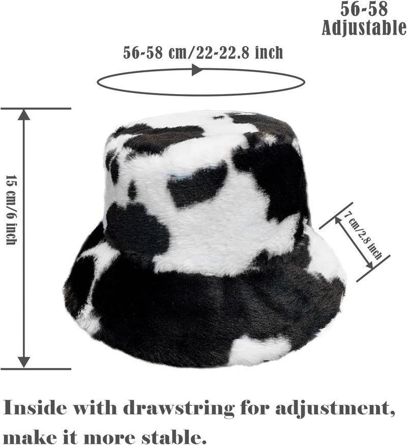 Yonchic Store Winter Soft Faux Fur Plush Bucket Hat, Lovely Fisherman Cap, Fashion Outdoor Thick Warm Sun Cap for Women - Image 2